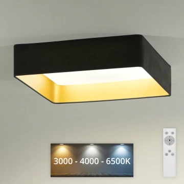 Brilagi - Plafón LED regulable VELVET SQUARE LED/24W/230V 3000/4000/6500K + mando a distancia gris