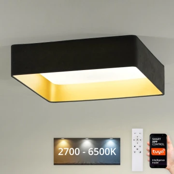 Brilagi - Plafón LED regulable VELVET SQUARE SMART LED/36W/230V 2700-6500K Wi-Fi Tuya + mando a distancia gris