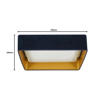 Brilagi - Plafón LED VELVET SQUARE LED/24W/230V azul oscuro