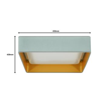 Brilagi - Plafón LED VELVET SQUARE LED/24W/230V menta