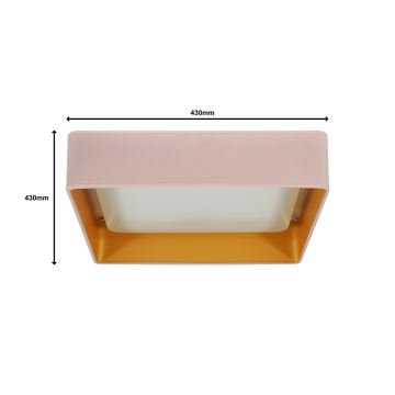 Brilagi - Plafón LED VELVET SQUARE LED/24W/230V rosa