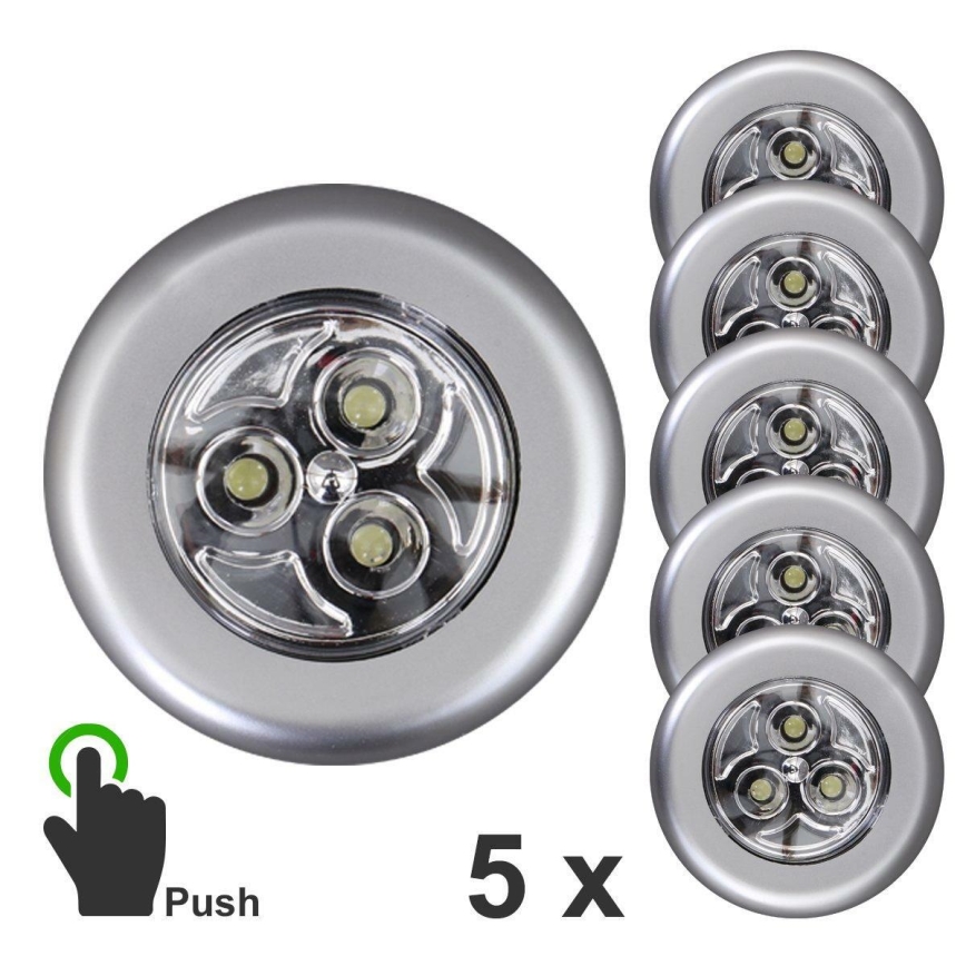 Brilo 2633-054 - SET 5x LED Lámpara de orientación táctil CABINET LED/1W/4,5V