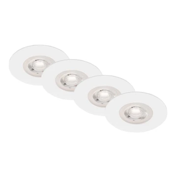 Brilo - JUEGO 4x LED Lámpara de techo para cuarto de baño LED/4,9W/230V IP44 blanco