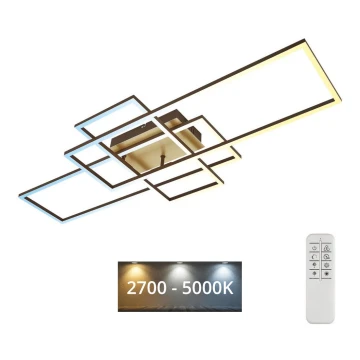 Brilo - Lámpara de techo LED regulable FRAME LED/51W/230V 2700-5000K marrón/dorado + control remoto