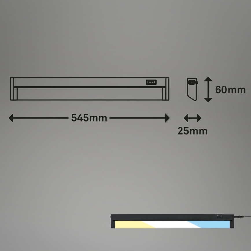 Brilo - Lámpara LED de pie LED/6,5W/230V 2700/4000/6500K