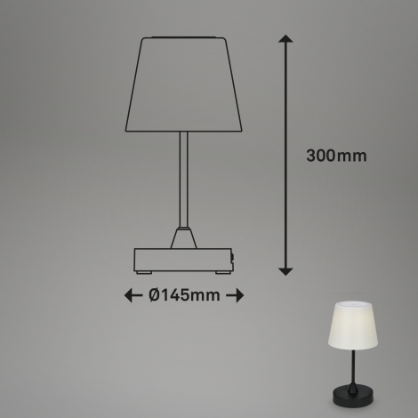 Brilo - Lámpara LED recargable y regulable para exterior LED/3W/5V IP44