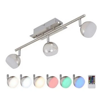 Briloner 2040-032 - LED RGB Foco regulable 3xLED/3,3W/230V + mando a distancia