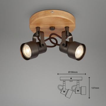 Briloner 2872-025R - Foco LED SPOTLIGHT 2xGU10/5W/230V marrón