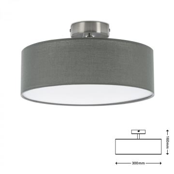 Briloner 3375-024 - Plafón 1xE27/40W/230V diá. 30 cm gris