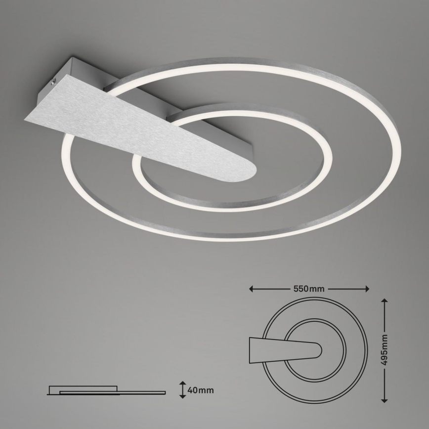 Briloner 3543-018 - Plafón LED regulable NICO LED/25W/230V cromo