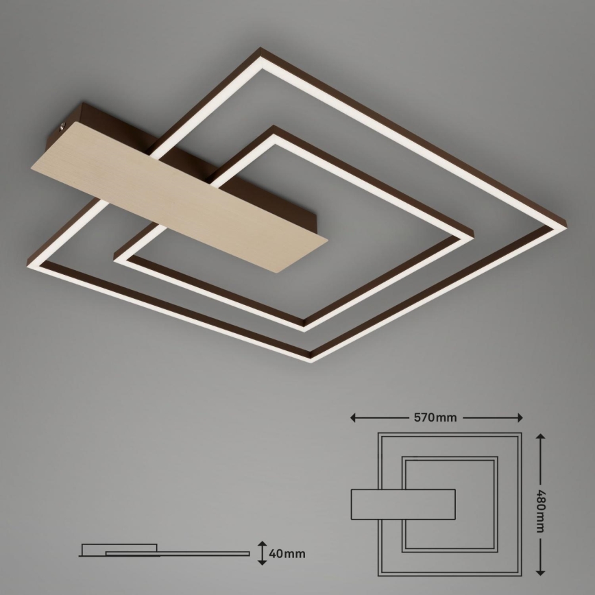 Briloner 3545-017 - Plafón LED regulable NICO LED/25W/230V dorado