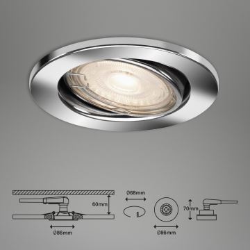 Briloner 7144-038 - SET 3x Lámpara empotrable de baño LED SLIDE GU10/3,5W/230V IP23