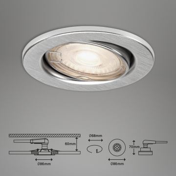 Briloner 7144-039 - Set 3x Lámpara empotrable de baño LED SLIDE 1xGU10/4W/230V IP23