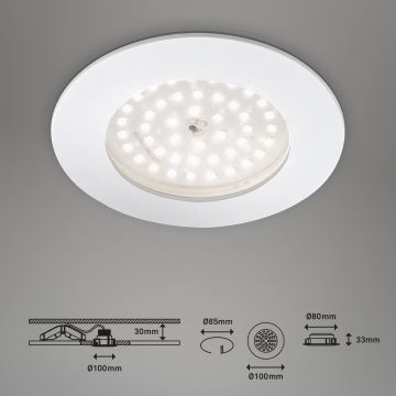 Briloner 7206-016 - Lámpara empotrable de baño LED LED/10,5W/230V IP44