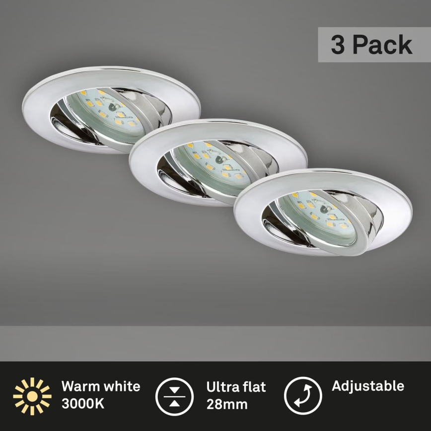 Briloner 7209-038 - SET 3x Lámpara empotrable de baño LED LED/5W/230V IP23