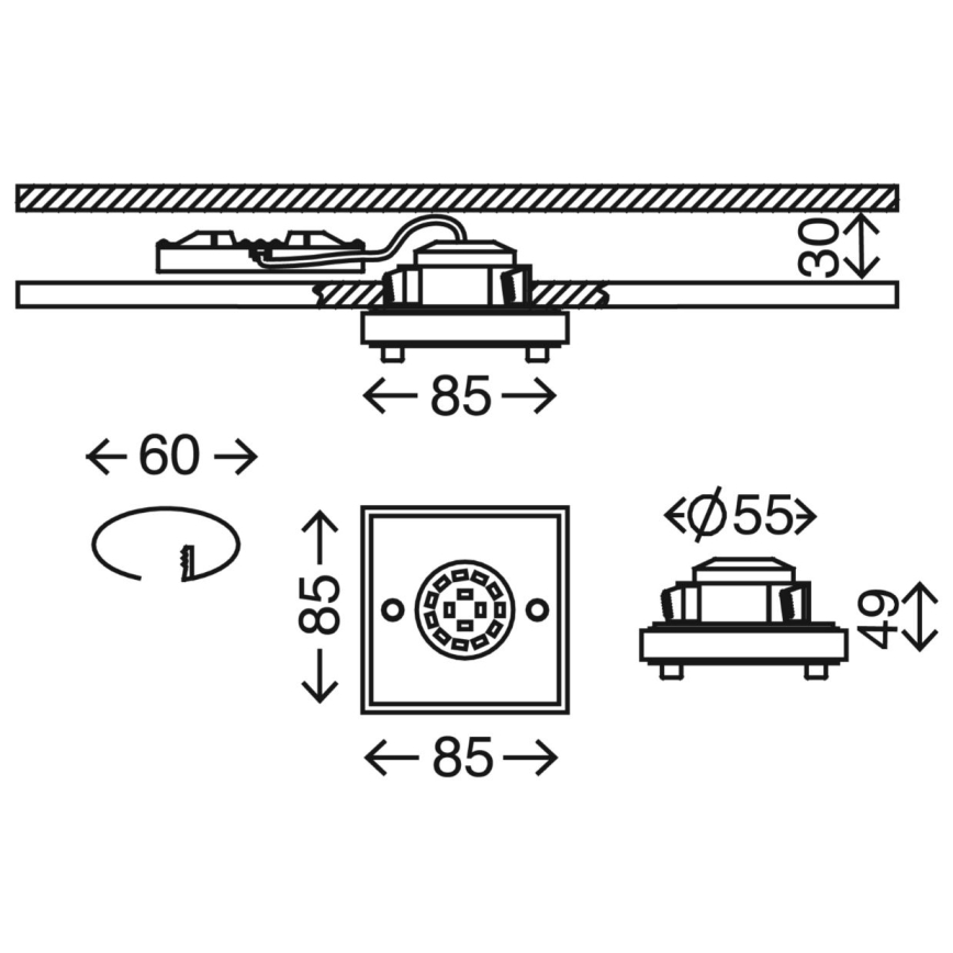 Briloner 7215-012 - Lámpara empotrable de baño LED ATTACH LED/5W/230V IP44