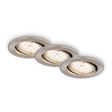 Briloner 7219-032 - SET 3x Lámpara empotrable de baño LED regulable 1xGU10/5W/230V IP23