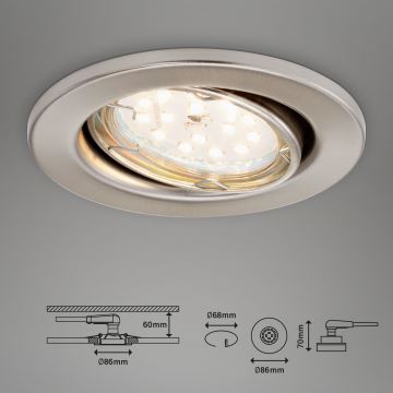 Briloner 7219-032 - SET 3x Lámpara empotrable de baño LED regulable 1xGU10/5W/230V IP23