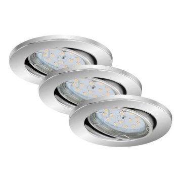 Briloner 7219-038 - SET 3x Lámpara empotrable de baño LED regulable 1xGU10/5W/230V IP23