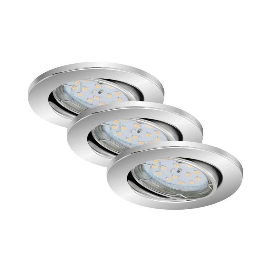 Briloner 7219-038 - SET 3x Lámpara empotrable de baño LED regulable 1xGU10/5W/230V IP23