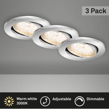 Briloner 7219-038 - SET 3x Lámpara empotrable de baño LED regulable 1xGU10/5W/230V IP23