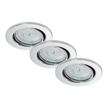 Briloner 7220-038- SET 3x LED Plafón de baño FIT 1xGU10/5W/230V