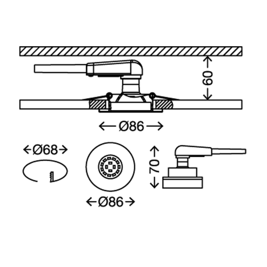 Briloner 7220-038- SET 3x LED Plafón de baño FIT 1xGU10/5W/230V