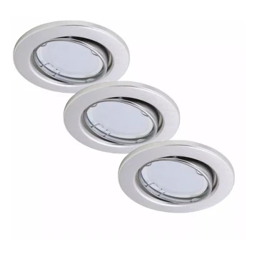 Briloner 7221-039 - SET 3x Lámpara empotrada LED para baños 1xGU10/3W/230V IP23 plata