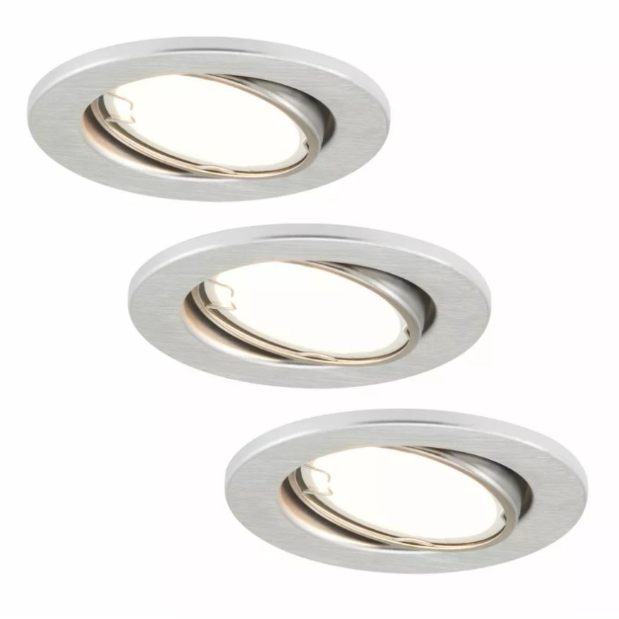 Briloner 7221-039 - SET 3x Lámpara empotrada LED para baños 1xGU10/3W/230V IP23 plata