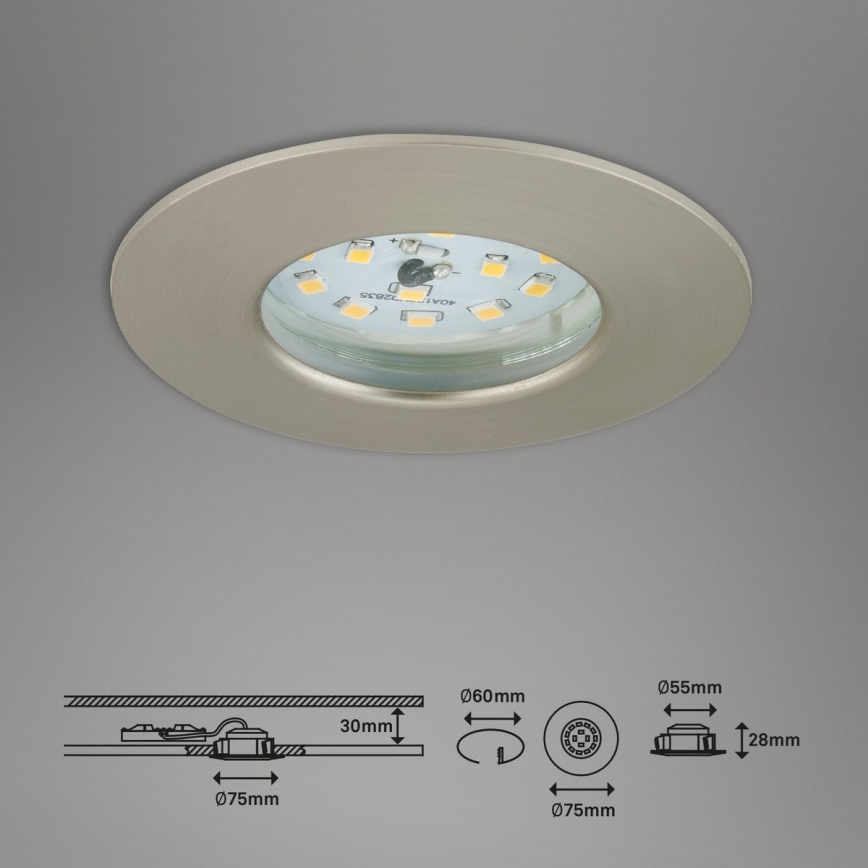 Briloner 7231-032 - SET 3x LED Regulable cuarto de baño empotrable ATTACH claro LED/5,5W/230V IP44