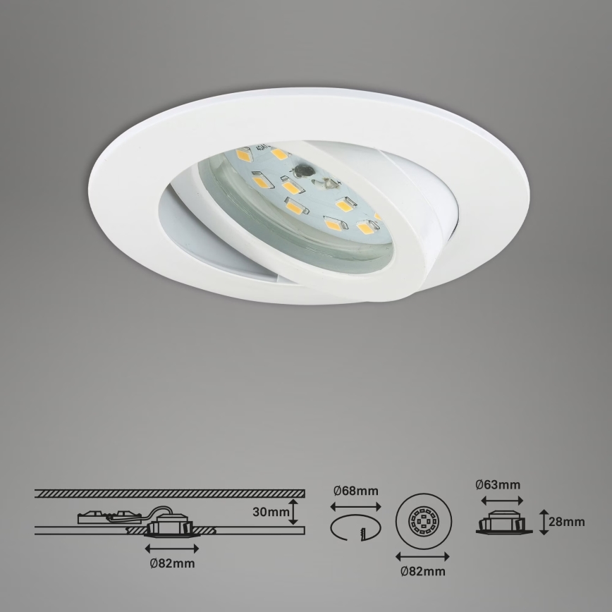 Briloner 7232-016 - Lámpara empotrable de baño LED regulable LED/5,5W/230V IP23