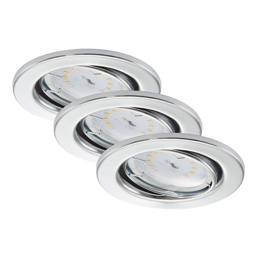 Briloner 7277-038 - SET 3x Lámpara empotrable de baño LED regulable 1xGU10/5W/230V IP23