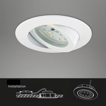 Briloner 7296-016 - Lámpara empotrable de baño LED regulable LED/6,5W/230V IP23