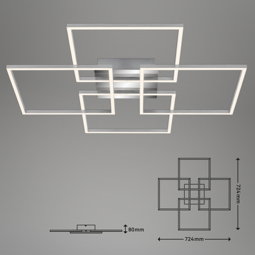 Briloner - Lámpara de techo LED regulable FRAME 4xLED/12W/230V