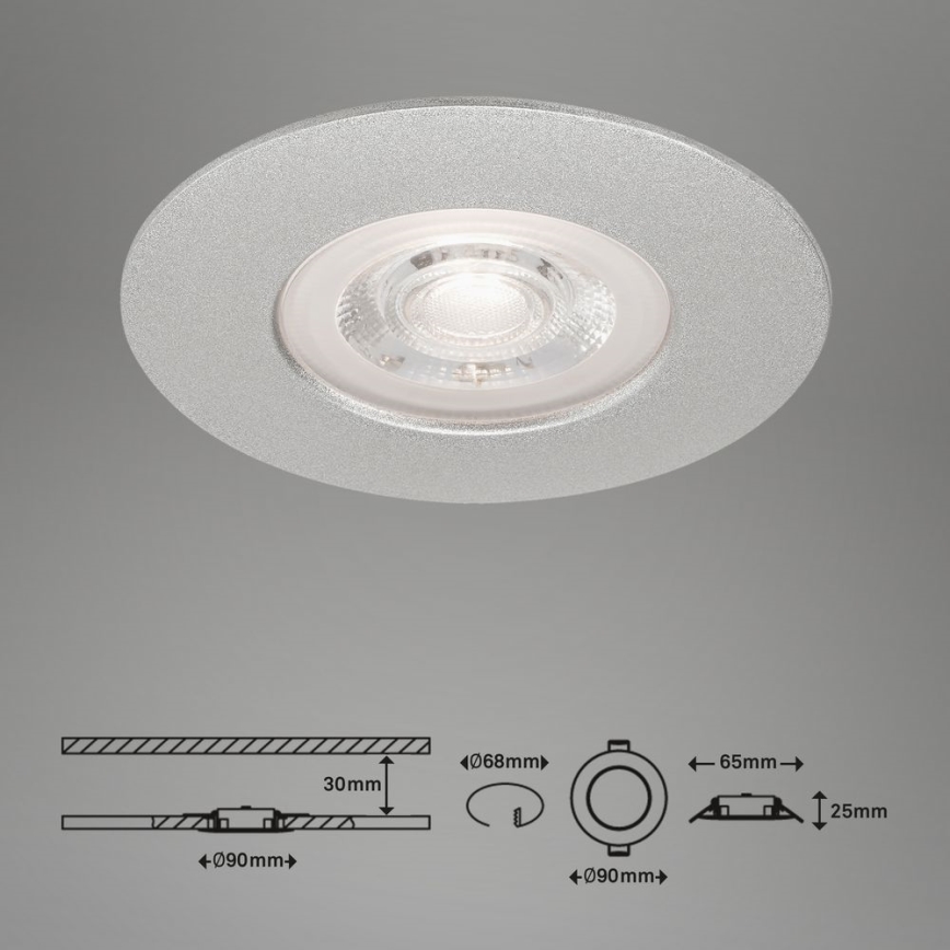 Briloner - SET 3x Lámpara de baño LED regulable LED/4,9W/230V IP44