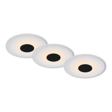 Briloner - SET 3x Lámpara empotrada LED para baños LED/6W/230V IP44 negro