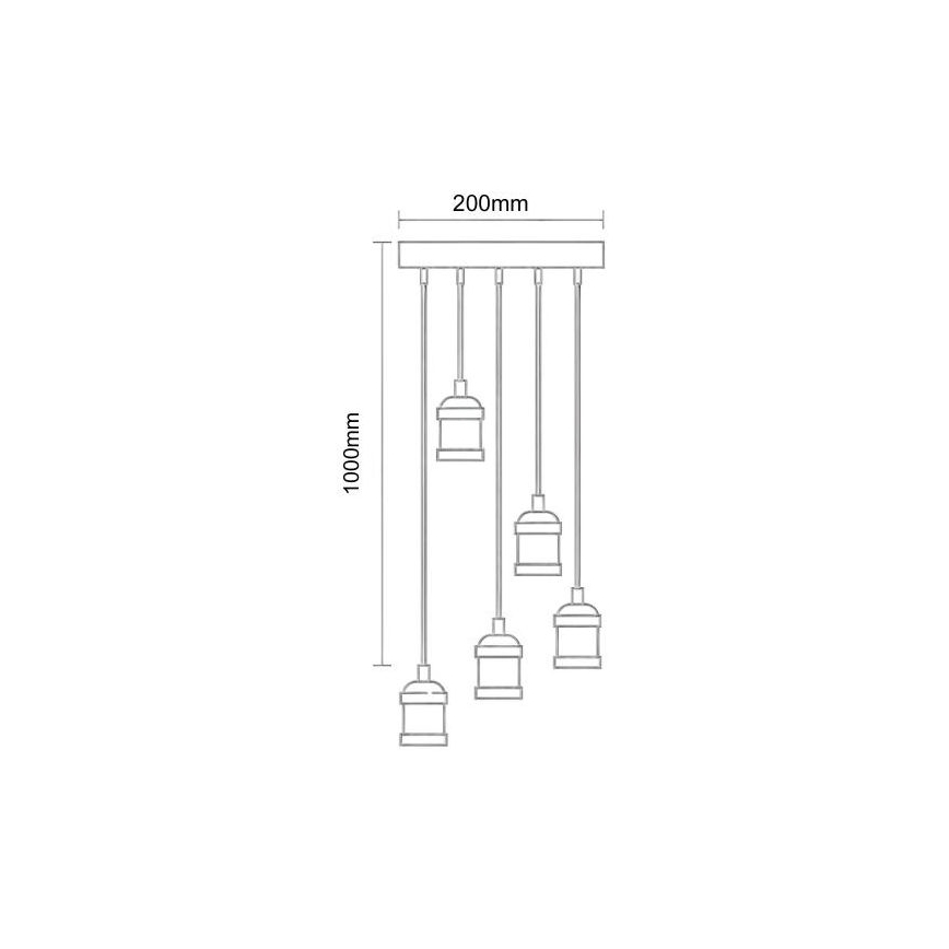 Cable de alimentación 5xE27/60W/230V bronce