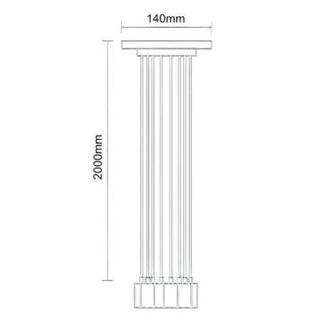 Cable de alimentación 6xE27/60W/230V negro