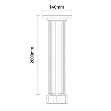 Cable de alimentación 8xE27/60W/230V negro