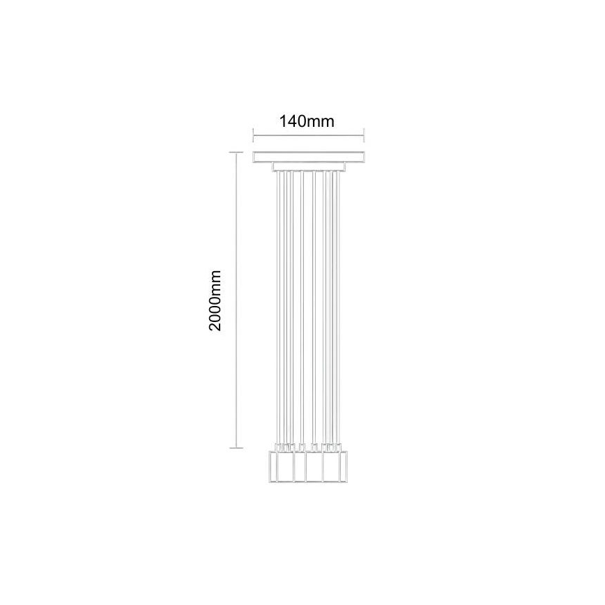 Cable de alimentación 8xE27/60W/230V negro