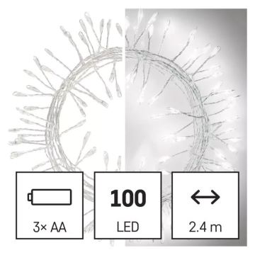 Cadena de Navidad LED 100xLED/3xAA 2,7 m blanco frío