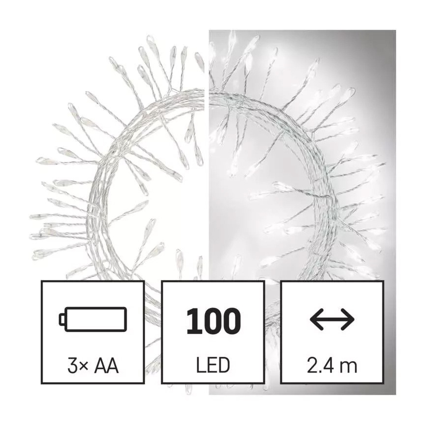 Cadena de Navidad LED 100xLED/3xAA 2,7 m blanco frío