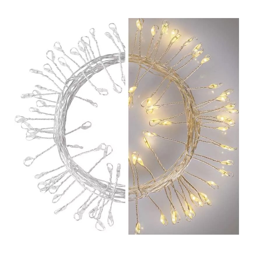 Cadena de Navidad LED 100xLED/3xAA 2,7m blanco cálido