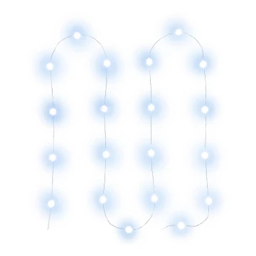 Cadena de Navidad LED 20xLED/2xAA 2,3m blanco frío