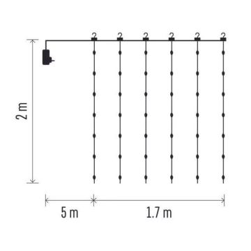 Cadena de Navidad LED para exteriores 240xLED/8 funciones 6,7 m IP44 blanco cálido