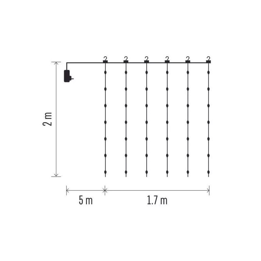 Cadena de Navidad LED para exteriores 240xLED/8 funciones 6,7 m IP44 blanco cálido