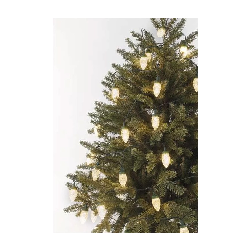 Cadena de Navidad LED para exteriores 50xLED/8 funciones 14,8 m IP44 blanco cálido