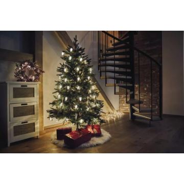 Cadena de Navidad LED para exteriores 50xLED/8 funciones 14,8 m IP44 blanco cálido