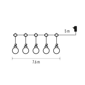 Cadena decorativa LED para exteriores 20xLED/12,6m IP44 blanco cálido