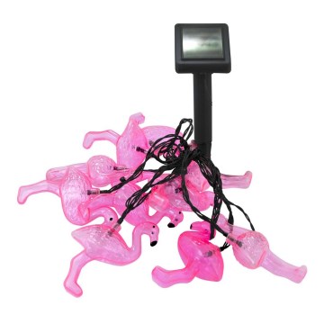 Cadena decorativa solar LED 10xLED 3,8 IP44 flamingo